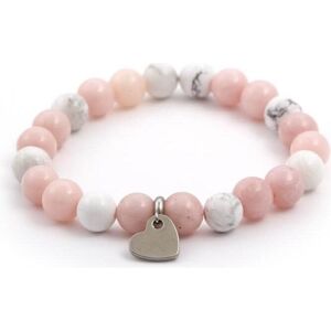 Beneto, Armschmuck, Jade and howlite bead bracelet MINK05 / 17 Beneto, Armschmuck, Jade and howlite bead bracelet MINK05 / 17