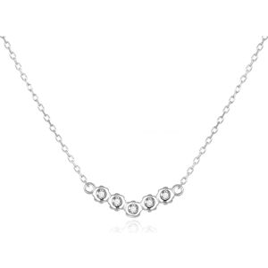 Beneto, Halsschmuck, Unique silver necklace with zircons AGS1209 / 47L (L), (Silber) Beneto, Halsschmuck, Unique silver necklace with zircons AGS1209 / 47L (L), (Silber)