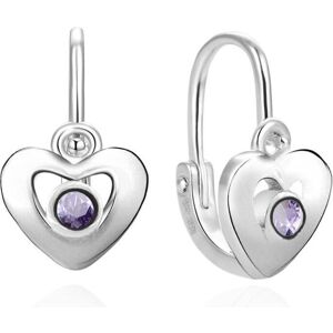 Beneto, Ohrringe, StÅ™Ãbrnà dÃvÄà náuÅ¡nice s fialovým zirkonem AGUC2583D-VL Beneto, Ohrringe, StÅ™Ãbrnà dÃvÄà náuÅ¡nice s fialovým zirkonem AGUC2583D-VL