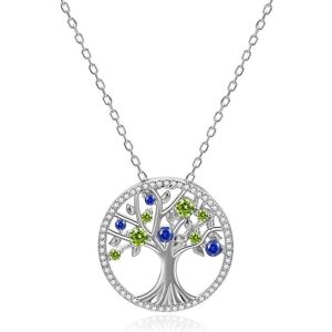 Beneto, Halsschmuck, Silver necklace with glittering zircons Tree of Life AGS1232 / 47 (L), (Silber) Beneto, Halsschmuck, Silver necklace with glittering zircons Tree of Life AGS1232 / 47 (L), (Silber)