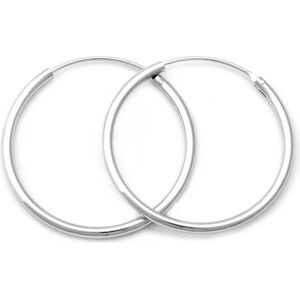 Beneto, Ohrringe, Elegant round earrings made of silver AGUC351 / N - Diameter: 4 cm Beneto, Ohrringe, Elegant round earrings made of silver AGUC351 / N - Diameter: 4 cm