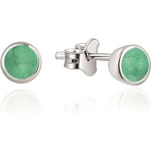 Beneto, Ohrringe, Exclusive - Fine silver stud earrings with emeralds SMAAGUP2716 Beneto, Ohrringe, Exclusive - Fine silver stud earrings with emeralds SMAAGUP2716