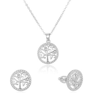 Beneto, Schmuck Set, Silver set of jewelry tree of life AGSET213R (necklace. earrings), Silber Beneto, Schmuck Set, Silver set of jewelry tree of life AGSET213R (necklace. earrings), Silber
