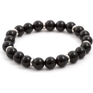 Beneto, Armschmuck, Bead bracelet made ofack onyx MINK25 - Length: 19 cm, (19 cm, Lava Stein, Onyx) Beneto, Armschmuck, Bead bracelet made ofack onyx MINK25 - Length: 19 cm, (19 cm, Lava Stein, Onyx)