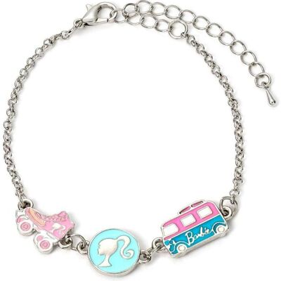 Carat, Armschmuck, BARBIE - Bracelet en Chaine - Silhouette, Skate & Camping-Car, (Silber) Carat, Armschmuck, BARBIE - Bracelet en Chaine - Silhouette, Skate & Camping-Car, (Silber)