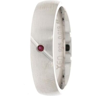 Xen, Ring, Bandring mit Rubin ca. 0,019 ct., (54, 925 Silber) Xen, Ring, Bandring mit Rubin ca. 0,019 ct., (54, 925 Silber)