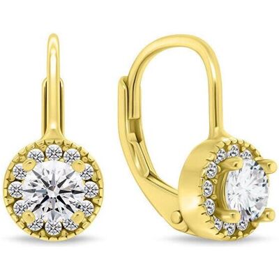 Brilio, Ohrringe, Timeless gold-plated earrings with cubic zirconia EA1271Y Brilio, Ohrringe, Timeless gold-plated earrings with cubic zirconia EA1271Y