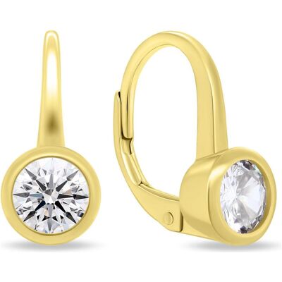 Brilio, Ohrringe, Silver - Delicate gold-plated earrings with zircons EA129Y Brilio, Ohrringe, Silver - Delicate gold-plated earrings with zircons EA129Y