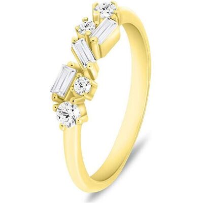 Brilio, Ring, Silver - Decent gold-plated ring with clear zircons RI121Y - Circuit: 58 mm, (58) Brilio, Ring, Silver - Decent gold-plated ring with clear zircons RI121Y - Circuit: 58 mm, (58)