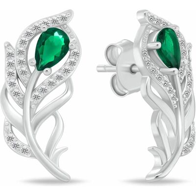 Brilio, Ohrringe, Silver - Dazzling silver earrings Feathers with zircons EA1202WG, (Silber) Brilio, Ohrringe, Silver - Dazzling silver earrings Feathers with zircons EA1202WG, (Silber)