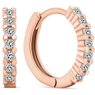 Brilio, Ohrringe, Silver - Sparkling bronze hoop earrings with zircons EA665R, (Bronze) Brilio, Ohrringe, Silver - Sparkling bronze hoop earrings with zircons EA665R, (Bronze)