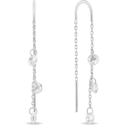 Brilio, Ohrringe, Silver - Decent chain earrings with zircons EA895W Brilio, Ohrringe, Silver - Decent chain earrings with zircons EA895W
