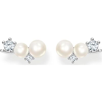Thomas Sabo, Ohrringe, Perlen Ear Climber Einzel Ohrstecker, (925er Silber) Thomas Sabo, Ohrringe, Perlen Ear Climber Einzel Ohrstecker, (925er Silber)