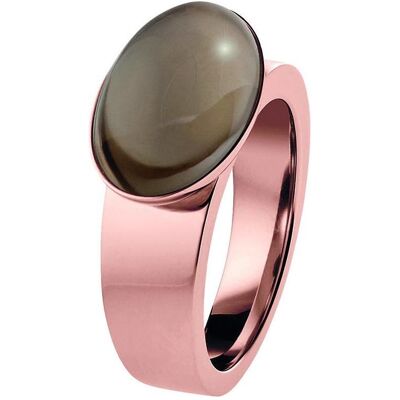 Xen, Ring, Ring mit 16x11mm grossen Rauchquarz rosè vergoldet, (57) Xen, Ring, Ring mit 16x11mm grossen Rauchquarz rosè vergoldet, (57)