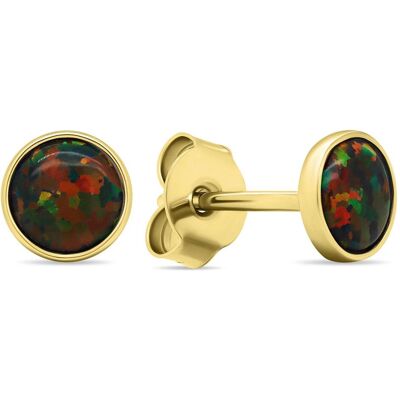 Brilio, Ohrringe, Silver - EA579YBC gold-plated stud earrings with synthetic opals, (Silber) Brilio, Ohrringe, Silver - EA579YBC gold-plated stud earrings with synthetic opals, (Silber)