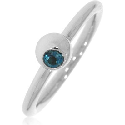 Xen, Ring, Ring mit 3 mm Blautopas ca. 0,12 ct. rhodiniert, (52) Xen, Ring, Ring mit 3 mm Blautopas ca. 0,12 ct. rhodiniert, (52)