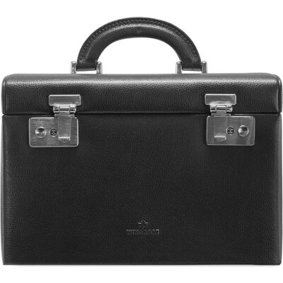 Windrose, Uhrenbox + Schmuckaufbewahrung, Beluga Schmuckkoffer 26,5 cm Leder, Schwarz Windrose, Uhrenbox + Schmuckaufbewahrung, Beluga Schmuckkoffer 26,5 cm Leder, Schwarz