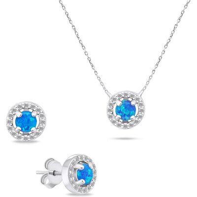 Brilio, Schmuck Set, Charmantes Silber-Opal-Schmuckset SET225WB (Ohrringe, Halskette), Silber Brilio, Schmuck Set, Charmantes Silber-Opal-Schmuckset SET225WB (Ohrringe, Halskette), Silber