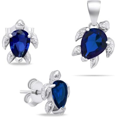 Brilio, Schmuck Set, Playful silver jewelry set with zircons Turtle SET233WB (earrings, pendant), Silber Brilio, Schmuck Set, Playful silver jewelry set with zircons Turtle SET233WB (earrings, pendant), Silber
