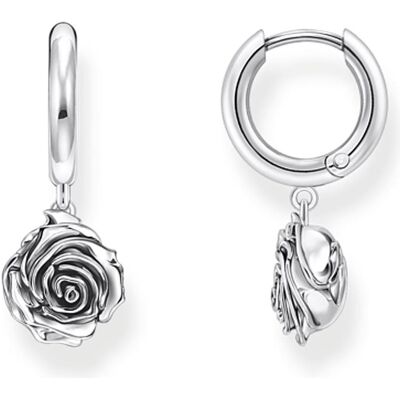 Thomas Sabo, Ohrringe, Creolen Midnight Rose Silber, (Silber 925) Thomas Sabo, Ohrringe, Creolen Midnight Rose Silber, (Silber 925)