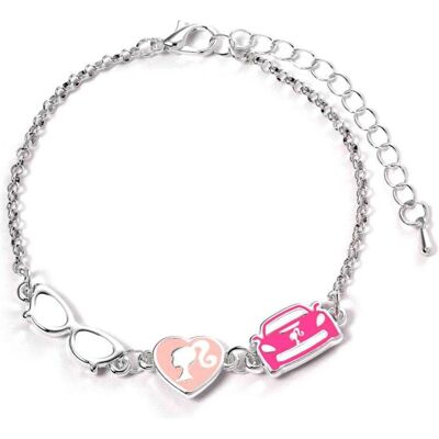 Carat, Armschmuck, BARBIE - Bracelet en Chaine - Silhouette, Lunettes et Corvette, (17 cm, Zinklegierung) Carat, Armschmuck, BARBIE - Bracelet en Chaine - Silhouette, Lunettes et Corvette, (17 cm, Zinklegierung)