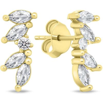 Brilio, Ohrringe, Silver - Sparkling gold-plated earrings with zircons EA796Y, (Silber) Brilio, Ohrringe, Silver - Sparkling gold-plated earrings with zircons EA796Y, (Silber)