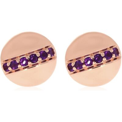Xen, Ohrringe, Ohrstecker mit 12 Amethyste ca. 0,26 ct. rosèvergoldet, (925 Sterling Silber) Xen, Ohrringe, Ohrstecker mit 12 Amethyste ca. 0,26 ct. rosèvergoldet, (925 Sterling Silber)