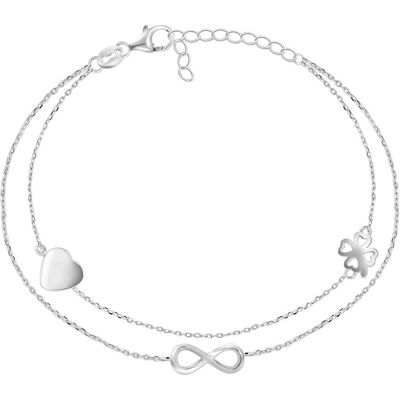 Brilio, Armschmuck, Silver - Double BRC34W silver charm bracelet, (Silber) Brilio, Armschmuck, Silver - Double BRC34W silver charm bracelet, (Silber)