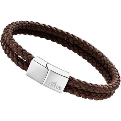 Lotus Armschmuck, Armband, (21 cm, Edelstahl, Leder) Lotus Armschmuck, Armband, (21 cm, Edelstahl, Leder)