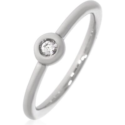 Xen, Ring, Ring mit 2 mm Weisstopas ca. 0,04 ct. rhodiniert, (52) Xen, Ring, Ring mit 2 mm Weisstopas ca. 0,04 ct. rhodiniert, (52)