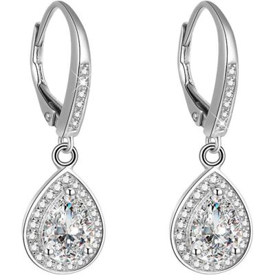 Beneto, Ohrringe, Silver earrings with crystals AGUC1836 (L), (Silber) Beneto, Ohrringe, Silver earrings with crystals AGUC1836 (L), (Silber)