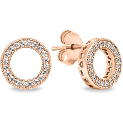 Brilio, Ohrringe, Silver - Timeless bronze earrings with zircons EA607R, (Silber) Brilio, Ohrringe, Silver - Timeless bronze earrings with zircons EA607R, (Silber)