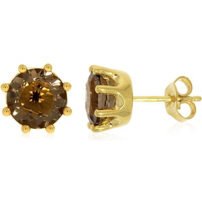 Xen, Ohrringe, Ohrstecker mit Rauch HT-Quarz ca. 3,78 ct. vergoldet, (925 Sterling Silber) Xen, Ohrringe, Ohrstecker mit Rauch HT-Quarz ca. 3,78 ct. vergoldet, (925 Sterling Silber)