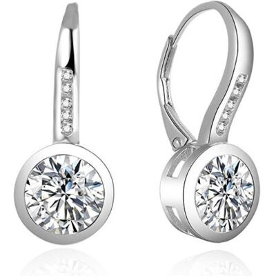 Beneto, Ohrringe, Silver earrings with zircons AGUC1837 (L), (Silber) Beneto, Ohrringe, Silver earrings with zircons AGUC1837 (L), (Silber)