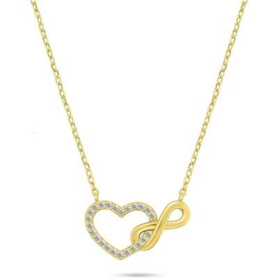 Brilio, Halsschmuck, Silver - Modern gold-plated necklace with zircons NCL121Y, (Silber) Brilio, Halsschmuck, Silver - Modern gold-plated necklace with zircons NCL121Y, (Silber)