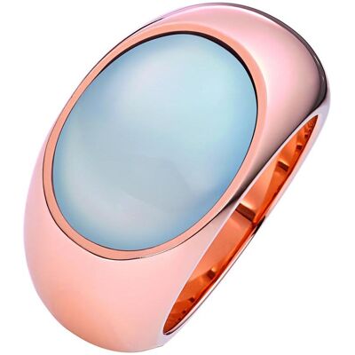 Xen, Ring, Ring mit blauen Chalcedon - rosè vergoldet, (56) Xen, Ring, Ring mit blauen Chalcedon - rosè vergoldet, (56)