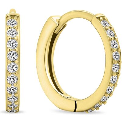 Brilio, Ohrringe, Silver - Timeless round earrings with zircons EA560Y, (Silber) Brilio, Ohrringe, Silver - Timeless round earrings with zircons EA560Y, (Silber)