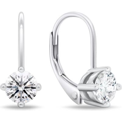 Brilio, Ohrringe, Silver - Minimalist silver earrings with zircons EA754W, (Silber) Brilio, Ohrringe, Silver - Minimalist silver earrings with zircons EA754W, (Silber)
