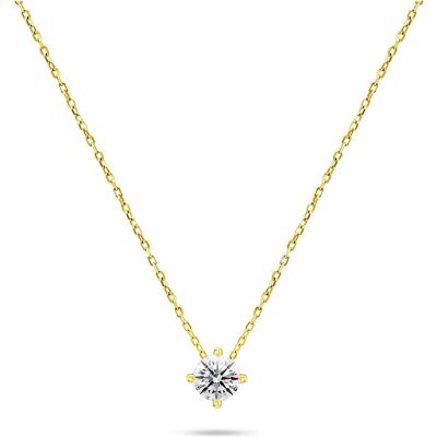 Brilio, Halsschmuck, Silver - Minimalist gold-plated necklace with zircon NCL73Y, (Silber) Brilio, Halsschmuck, Silver - Minimalist gold-plated necklace with zircon NCL73Y, (Silber)