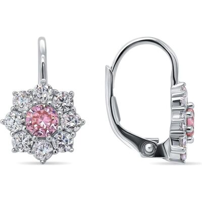 Brilio, Ohrringe, Silver - Silver earrings with clear and pink zircons EA120W Brilio, Ohrringe, Silver - Silver earrings with clear and pink zircons EA120W