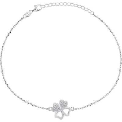 Brilio, Armschmuck, Silver - Silver bracelet Four-leaf clover with zircons BRC69W Brilio, Armschmuck, Silver - Silver bracelet Four-leaf clover with zircons BRC69W