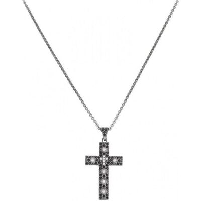 Amen, Halsschmuck, Rosary Cross Halskette, (925 Silber) Amen, Halsschmuck, Rosary Cross Halskette, (925 Silber)