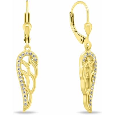 Brilio, Ohrringe, Silver - Beautiful gold-plated earrings Angel wing EA330Y Brilio, Ohrringe, Silver - Beautiful gold-plated earrings Angel wing EA330Y