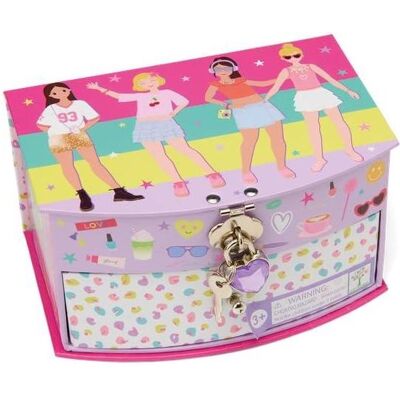 Rock, Uhrenbox + Schmuckaufbewahrung, Užrakinama papuošalų dėžutė Super draugės Rock, Uhrenbox + Schmuckaufbewahrung, Užrakinama papuošalų dėžutė Super draugės