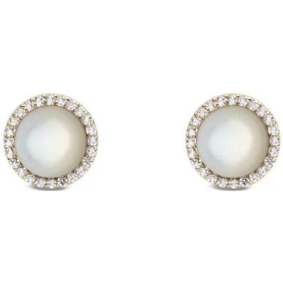 Daniel Wellington, Ohrringe, Gold-Plated Stud Earrings With Mother-Of-Pearl And Crystals - Audrey Dw00401405, (Perlmutt) Daniel Wellington, Ohrringe, Gold-Plated Stud Earrings With Mother-Of-Pearl And Crystals - Audrey Dw00401405, (Perlmutt)