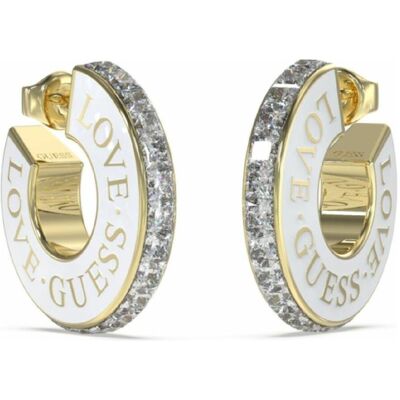 Guess Ohrringe, Lovely gold-plated earrings with zircons Love JUBE04083JWYGWHT/U, (Edelstahl) Guess Ohrringe, Lovely gold-plated earrings with zircons Love JUBE04083JWYGWHT/U, (Edelstahl)