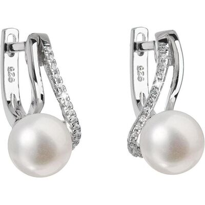Evolution Group, Ohrringe, Silver earrings with genuine pearls Pavon 21024.1, (Silber) Evolution Group, Ohrringe, Silver earrings with genuine pearls Pavon 21024.1, (Silber)