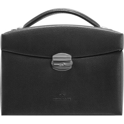 Windrose, Uhrenbox + Schmuckaufbewahrung, Beluga Schmuckkoffer 21,5 cm Leder, Schwarz Windrose, Uhrenbox + Schmuckaufbewahrung, Beluga Schmuckkoffer 21,5 cm Leder, Schwarz