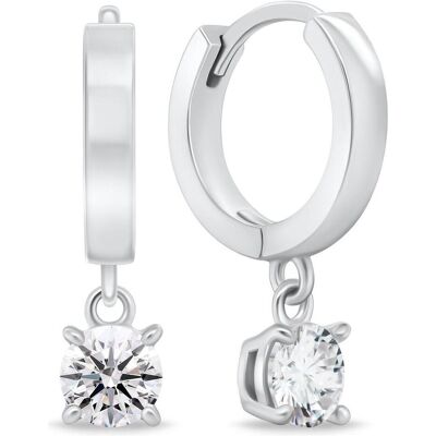 Brilio, Ohrringe, Silver - Silver hoop earrings with pendants EA493W, (Silber) Brilio, Ohrringe, Silver - Silver hoop earrings with pendants EA493W, (Silber)