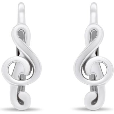 Brilio, Ohrringe, Silver - Silver earrings in the shape of treble clef EA394W, (Silber) Brilio, Ohrringe, Silver - Silver earrings in the shape of treble clef EA394W, (Silber)